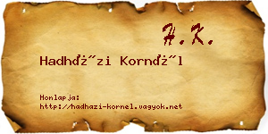 Hadházi Kornél névjegykártya