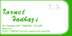 kornel hadhazi business card