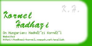kornel hadhazi business card